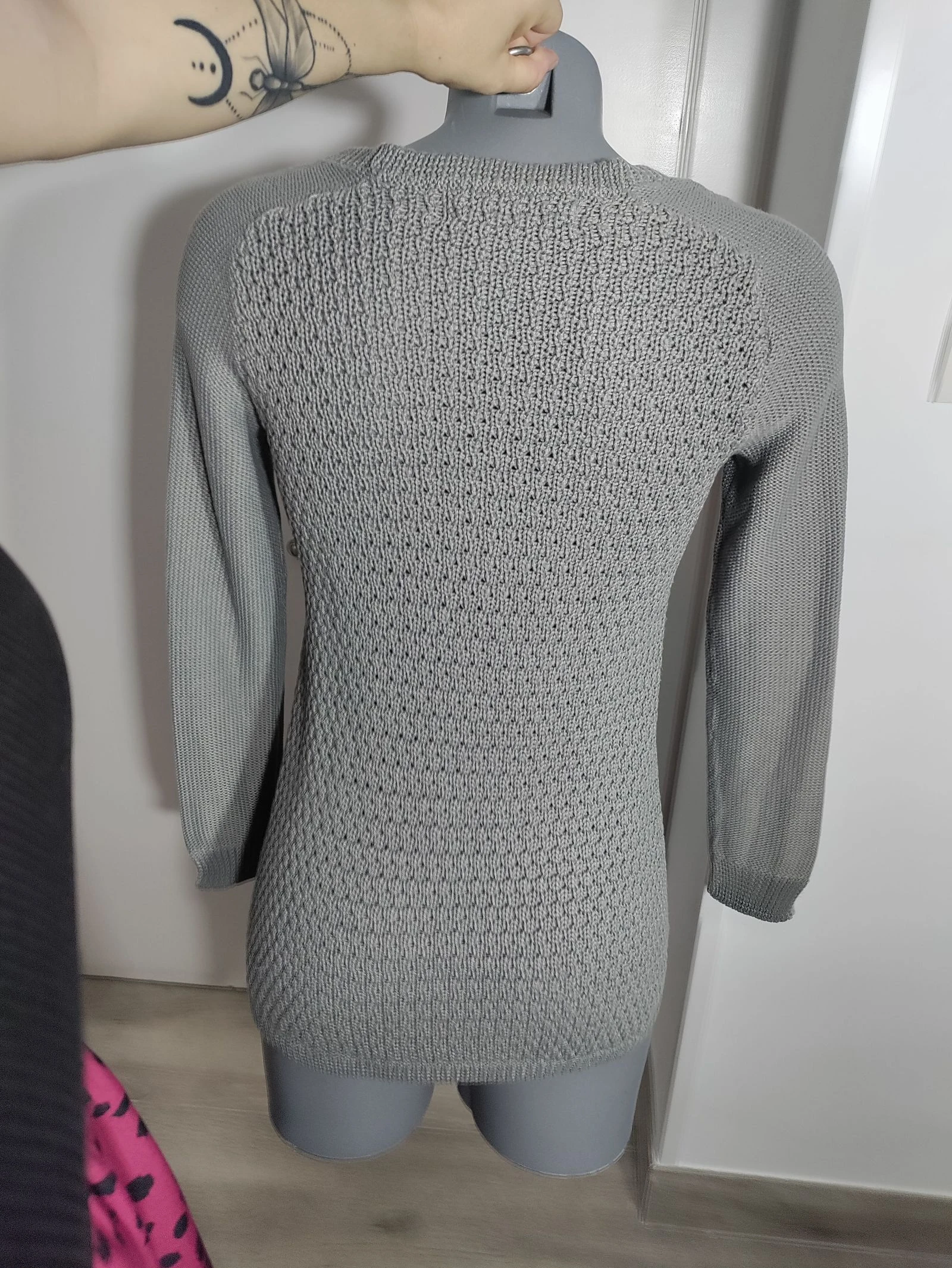🧶 Zara Knit Twisted Grey Sweater – Size S – photo 6